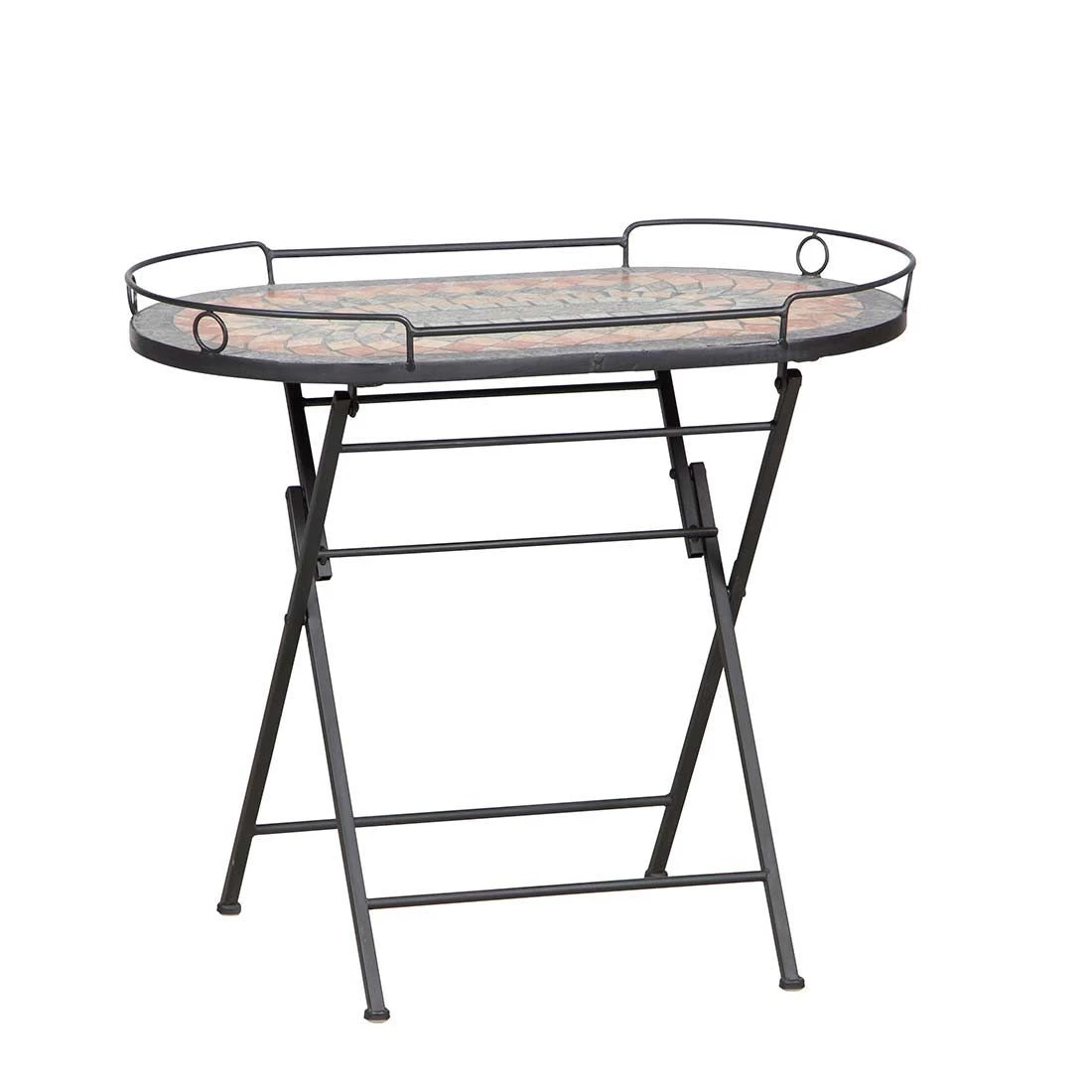 Siena Garden Prato Serviertisch 68x41 Cm Eisen/Mosaik Schwarz 3 Siena Garden Prato Serviertisch 68x41 Cm Eisen/Mosaik Schwarz