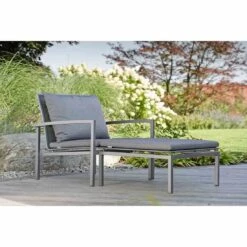 Stern Skelby Loungehocker Aluminium/Textilene Graphit/Silbergrau -Garten Und Außenbereich 1027040 3