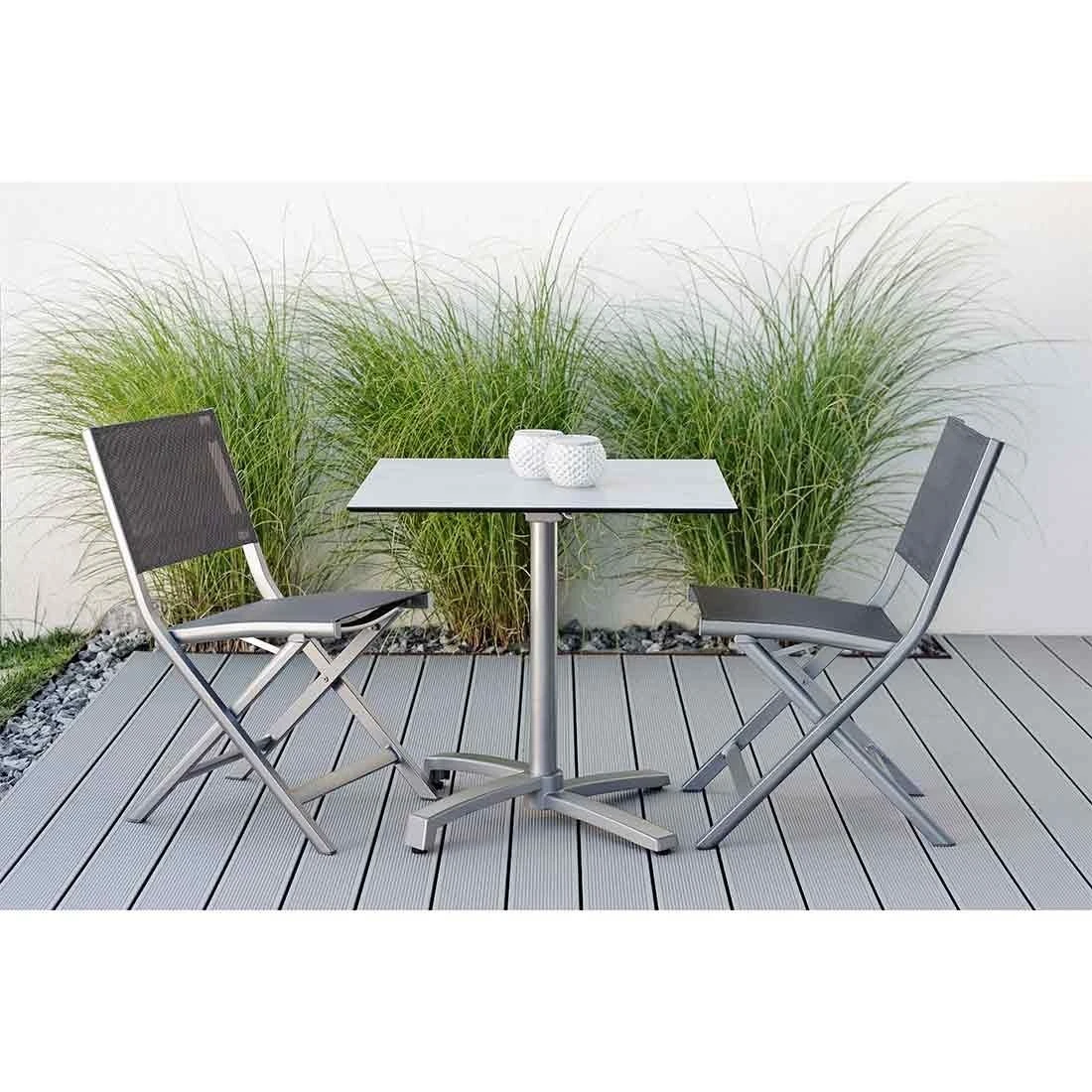 Stern Nils Balkonklappstuhl Aluminium/Textilene Graphit/Silbergrau 7 Stern Nils Balkonklappstuhl Aluminium/Textilene Graphit/Silbergrau – Bild 5