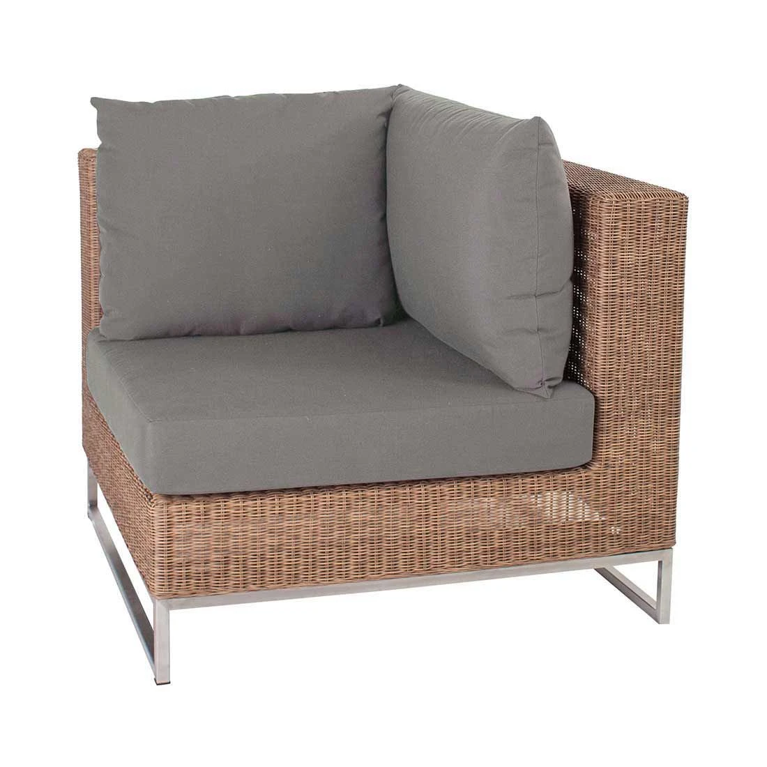 Stern Fontana Eck-/Endmodul Edelstahl/Geflecht Zimt/Rehbraun 3 Stern Fontana Eck-/Endmodul Edelstahl/Geflecht Zimt/Rehbraun