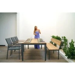 Zebra Alex Gartentisch Aluminium/Teak Recycelt Graphit/Teak Recycelt -Garten Und Außenbereich 1090532 2