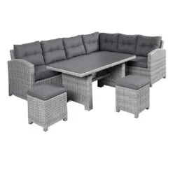 LC Garden Bilbao Dininglounge Geflecht Inkl. Kissen, Tisch Grau -Garten Und Außenbereich 1093271 3