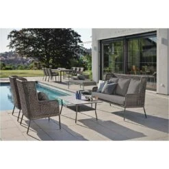 Stern Greta Loungeset 4-tlg. Aluminium/Rope Inklusive Kissen Anthrazit/Platin/Seidengrau -Garten Und Außenbereich 1094712 3