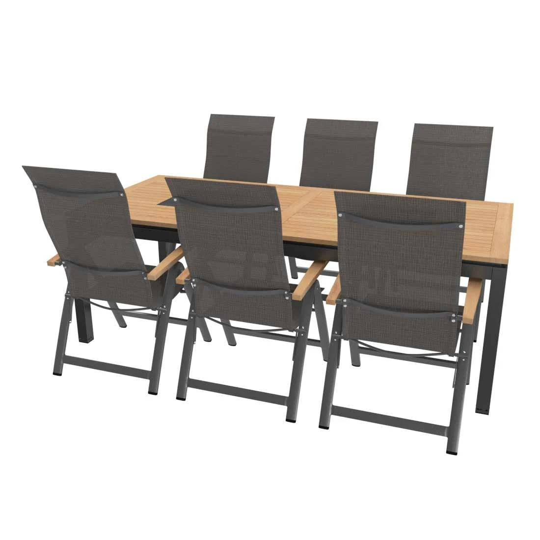 OUTLIV. Davos Gartenmöbelset 7-teilig Klappsessel Mit Linz Tisch 220x100 Cm Anthrazit/Grau 3 OUTLIV. Davos Gartenmöbelset 7-teilig Klappsessel Mit Linz Tisch 220x100 Cm Anthrazit/Grau