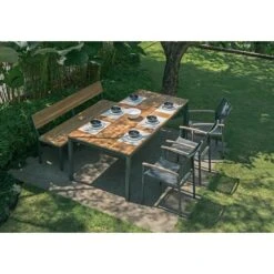 Zebra Alex Gartenbank 168cm Aluminium/Teak Recycelt Graphit/Teak -Garten Und Außenbereich 1199828 2