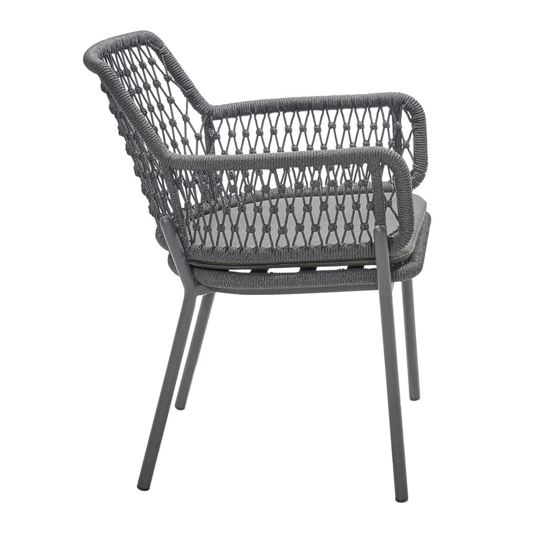 Musterring London Gartensessel Aluminium/Kordelflechtung Anthrazit/Grau 4 Musterring London Gartensessel Aluminium/Kordelflechtung Anthrazit/Grau – Bild 2