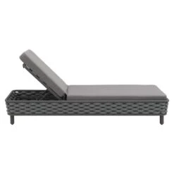 OUTLIV. Leon Gartenliege Aluminium/Rope/Acryl Anthrazit/Anthrazit-Blau-Meliert -Garten Und Außenbereich 1248448 2