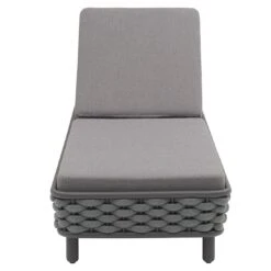 OUTLIV. Leon Gartenliege Aluminium/Rope/Acryl Anthrazit/Anthrazit-Blau-Meliert -Garten Und Außenbereich 1248448 3