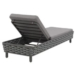 OUTLIV. Leon Gartenliege Aluminium/Rope/Acryl Anthrazit/Anthrazit-Blau-Meliert -Garten Und Außenbereich 1248448 4