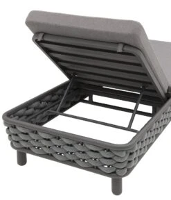 OUTLIV. Leon Gartenliege Aluminium/Rope/Acryl Anthrazit/Anthrazit-Blau-Meliert -Garten Und Außenbereich 1248448 7