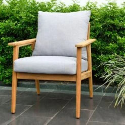 LifestyleGarden Eve Loungesessel Teak/Olefin Teak/Grau -Garten Und Außenbereich 1254916 2