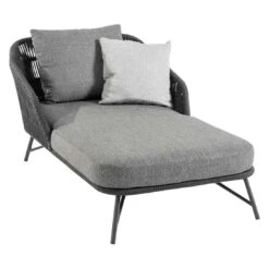 4Seasons Marbella Gartenliege Rope Anthrazit/Hellgrau