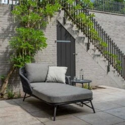 4Seasons Marbella Gartenliege Rope Anthrazit/Hellgrau -Garten Und Außenbereich 4seasons marbella loungeliege rope 1444853 9