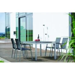 Stern Tischgestell 160x90 Cm Aluminium Graphit -Garten Und Außenbereich 543348 6