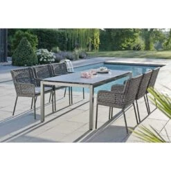 Stern Gartentisch-Gestell 200x100cm Edelstahl Vierkantrohr -Garten Und Außenbereich 543414 19