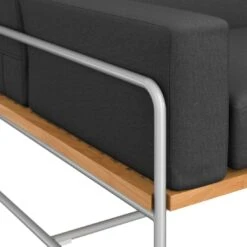 OUTLIV. Largo Ecklounge 5-teilig Stahl/Akazie Mit Kissen Silber/Dunkelgrau -Garten Und Außenbereich 854428 10