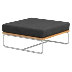 OUTLIV. Largo Ecklounge 5-teilig Stahl/Akazie Mit Kissen Silber/Dunkelgrau -Garten Und Außenbereich 854428 5