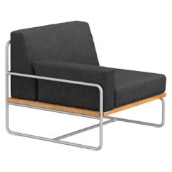 OUTLIV. Largo Ecklounge 5-teilig Stahl/Akazie Mit Kissen Silber/Dunkelgrau -Garten Und Außenbereich 854428 6