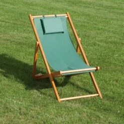 Siena Garden Faro Beach-Liegestuhl Holz/Textilene Grün -Garten Und Außenbereich 892004 2