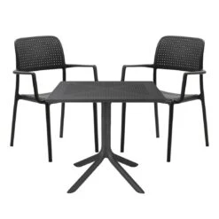 Nardi Bora Gartenmöbel-Set 3-tlg. Kunststoff Anthrazit