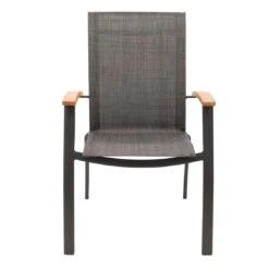 OUTLIV. Davos Stapelsessel Aluminium/Textilene Anthrazit/Grau 12 OUTLIV. Davos Stapelsessel Aluminium/Textilene Anthrazit/Grau -Garten Und Außenbereich 990773 2