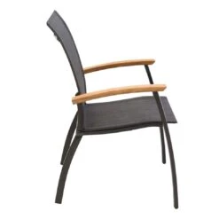 OUTLIV. Davos Stapelsessel Aluminium/Textilene Anthrazit/Grau 13 OUTLIV. Davos Stapelsessel Aluminium/Textilene Anthrazit/Grau -Garten Und Außenbereich 990773 3