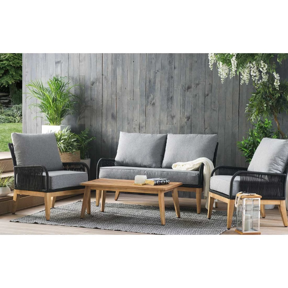 Acamp Mykonos Loungeset 4-tlg. Akazie/Rope Natur/Hellgrau/Anthrazit 3 Acamp Mykonos Loungeset 4-tlg. Akazie/Rope Natur/Hellgrau/Anthrazit
