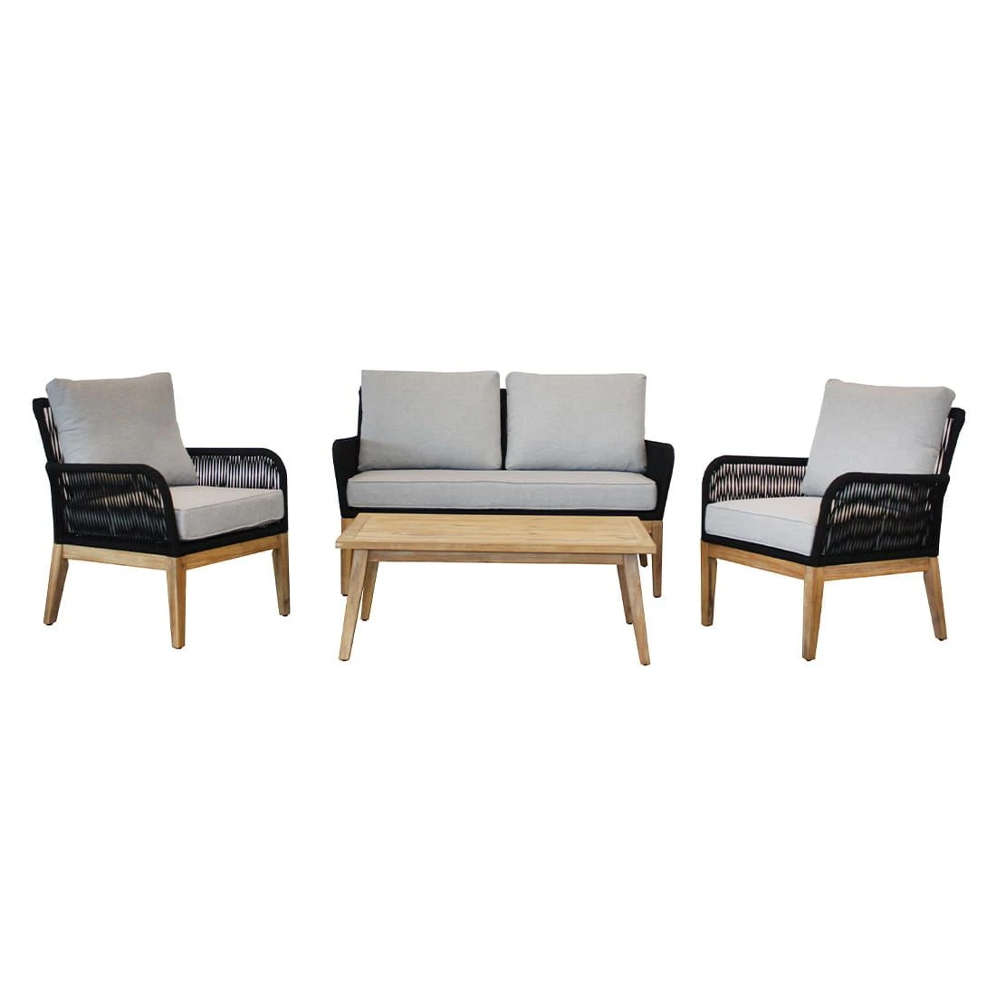 Acamp Mykonos Loungeset 4-tlg. Akazie/Rope Natur/Hellgrau/Anthrazit 4 Acamp Mykonos Loungeset 4-tlg. Akazie/Rope Natur/Hellgrau/Anthrazit – Bild 2