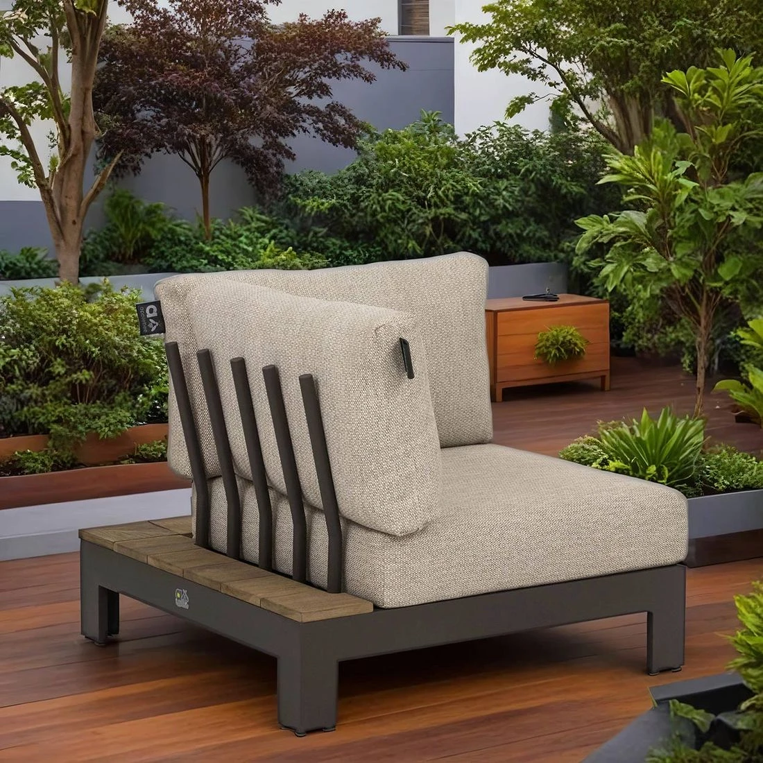 Apple Bee Sticks & More Eck-/Endmodul Aluminium/Bee Wett Taupe/Natural Oak 3 Apple Bee Sticks & More Eck-/Endmodul Aluminium/Bee Wett Taupe/Natural Oak