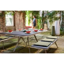 Best Beyond Purity Gartenbank 150 Cm Edelstahl/HPL Silber/Schiefer -Garten Und Außenbereich best beyond purity 3 sitzerbank 150 cm edelstahl hpl 1380668 3