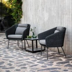 Cane-Line Level Beistelltisch 48x48cm Aluminium/Keramik Lava Grey/Light Grey -Garten Und Außenbereich cane line level beistelltisch 48x48cm aluminium keramik 1479943 3