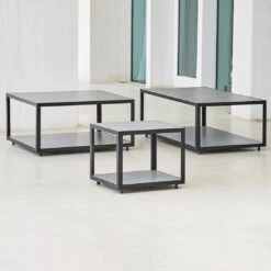Cane-Line Level Beistelltisch 48x48cm Aluminium/Keramik Lava Grey/Light Grey -Garten Und Außenbereich cane line level beistelltisch 48x48cm aluminium keramik 1479943 4