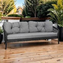 Cane-Line Ocean Gartensofa 202cm Alu/Rope/Polypropylen Dark Grey