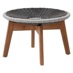 Cane-Line Peacock Hocker Teak/Geflecht Grey/Light Grey/Grey -Garten Und Außenbereich cane line peacock hocker teak geflecht 1480185 3