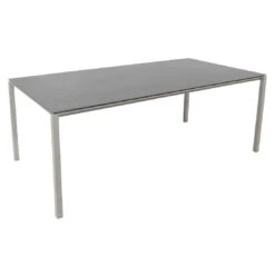 Cane-Line Pure Gartentisch 200x100cm Aluminium/Keramik Taupe/Basalt