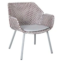 Cane-Line Vibe Loungesessel Stahl/Geflecht Light Grey/Bordeaux/Dusty Rose -Garten Und Außenbereich cane line vibe loungesessel stahl geflecht 1465346 3