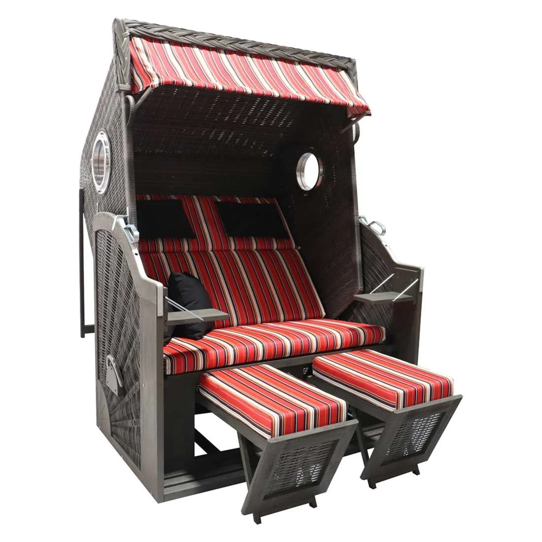 DeVries Pure Cliff XL SUN Strandkorb Geflecht/Pinienholz 443 Grau Gebürstet 4 DeVries Pure Cliff XL SUN Strandkorb Geflecht/Pinienholz 443 Grau Gebürstet – Bild 2