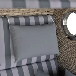 DeVries Pure Greenline 175XL Strandkorb Geflecht/Akazie Ice Flower -Garten Und Außenbereich devries pure greenline 175xl strandkorb geflecht akazie 1352728 7