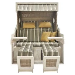 DeVries Pure Seaside XL Strandkorb Geflecht/Pinienholz 440 Ice Flower -Garten Und Außenbereich devries pure seaside xl aluminium pinienholz 440 ice flower 1269678 2