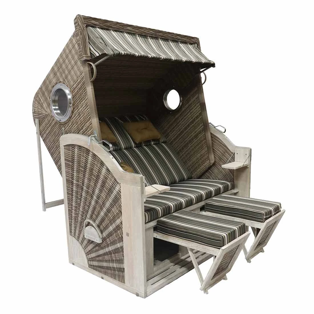 DeVries Pure Cliff XXL Strandkorb Pinie/Geflecht Des.440 White Kubu 4 DeVries Pure Cliff XXL Strandkorb Pinie/Geflecht Des.440 White Kubu – Bild 2