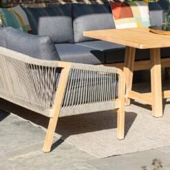 Garden Impressions Santos Dininglounge 5-tlg. Akazie/Kunstfaser Akazie White Wash/Anthrazit -Garten Und Außenbereich garden impressions santos dininglounge 5 tlg links akazie polster 1436152 10