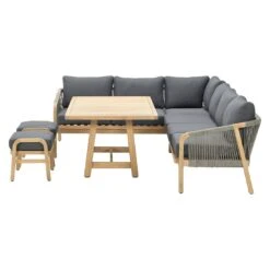 Garden Impressions Santos Dininglounge 5-tlg. Akazie/Kunstfaser Akazie White Wash/Anthrazit -Garten Und Außenbereich garden impressions santos dininglounge 5 tlg links akazie polster 1436152 3