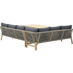 Garden Impressions Santos Dininglounge 5-tlg. Akazie/Kunstfaser Akazie White Wash/Anthrazit -Garten Und Außenbereich garden impressions santos dininglounge 5 tlg links akazie polster 1436152 6