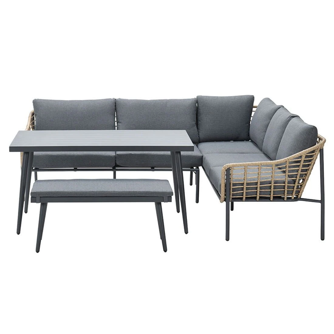 Garden Impressions Semarang Dininglounge Aluminium/Rope Carbon Black/Mystic Grey 4 Garden Impressions Semarang Dininglounge Aluminium/Rope Carbon Black/Mystic Grey – Bild 2