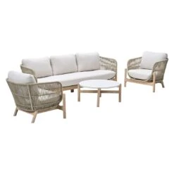 Garden Impressions Talara Loungeset 4-tlg. Akazie/Polster Akazie White Wash/Sand -Garten Und Außenbereich garden impressions talara loungeset 4 tlg akazie polster 1436185 2