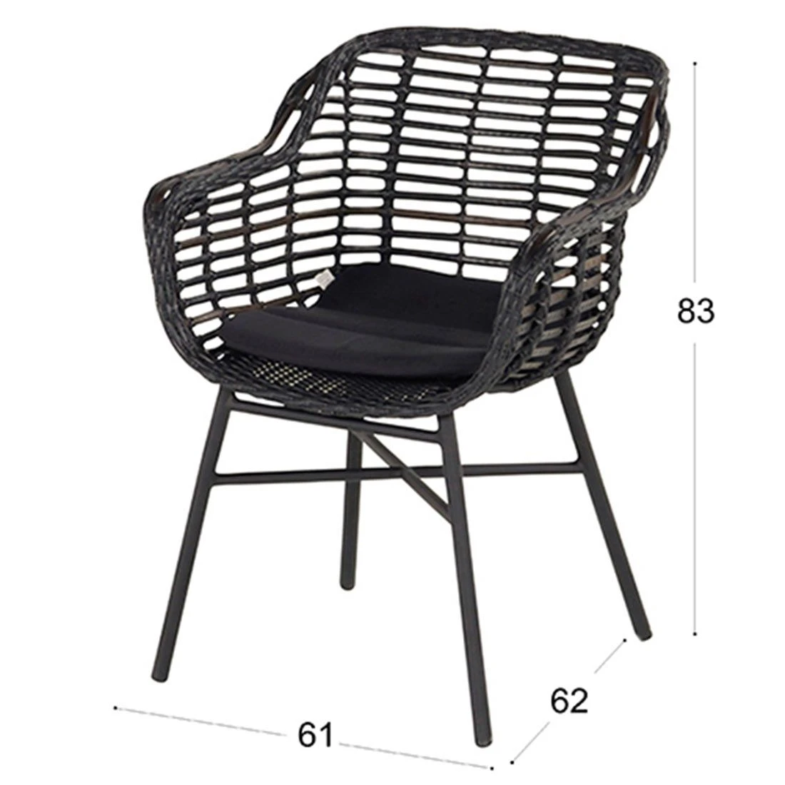 Hartman Cecilia Gartenmöbel-Set 7-tlg. Tisch 200x100cm Carbon Black/Black Puma 11 Hartman Cecilia Gartenmöbel-Set 7-tlg. Tisch 200x100cm Carbon Black/Black Puma – Bild 9