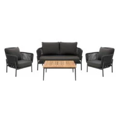 Interliving 7005 Loungeset 4-tlg. Mit Tisch 89x89 Cm Anthrazit/Grau -Garten Und Außenbereich interliving 7005 loungeset 4 tlg mit tisch 89x89 cm 1479195 2