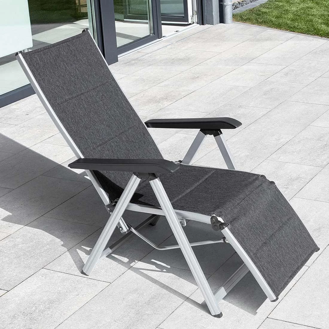 Kettler Basic Plus Relaxliege Aluminium/Outdoorgewebe Silber/Anthrazit Meliert 13 Kettler Basic Plus Relaxliege Aluminium/Outdoorgewebe Silber/Anthrazit Meliert – Bild 11