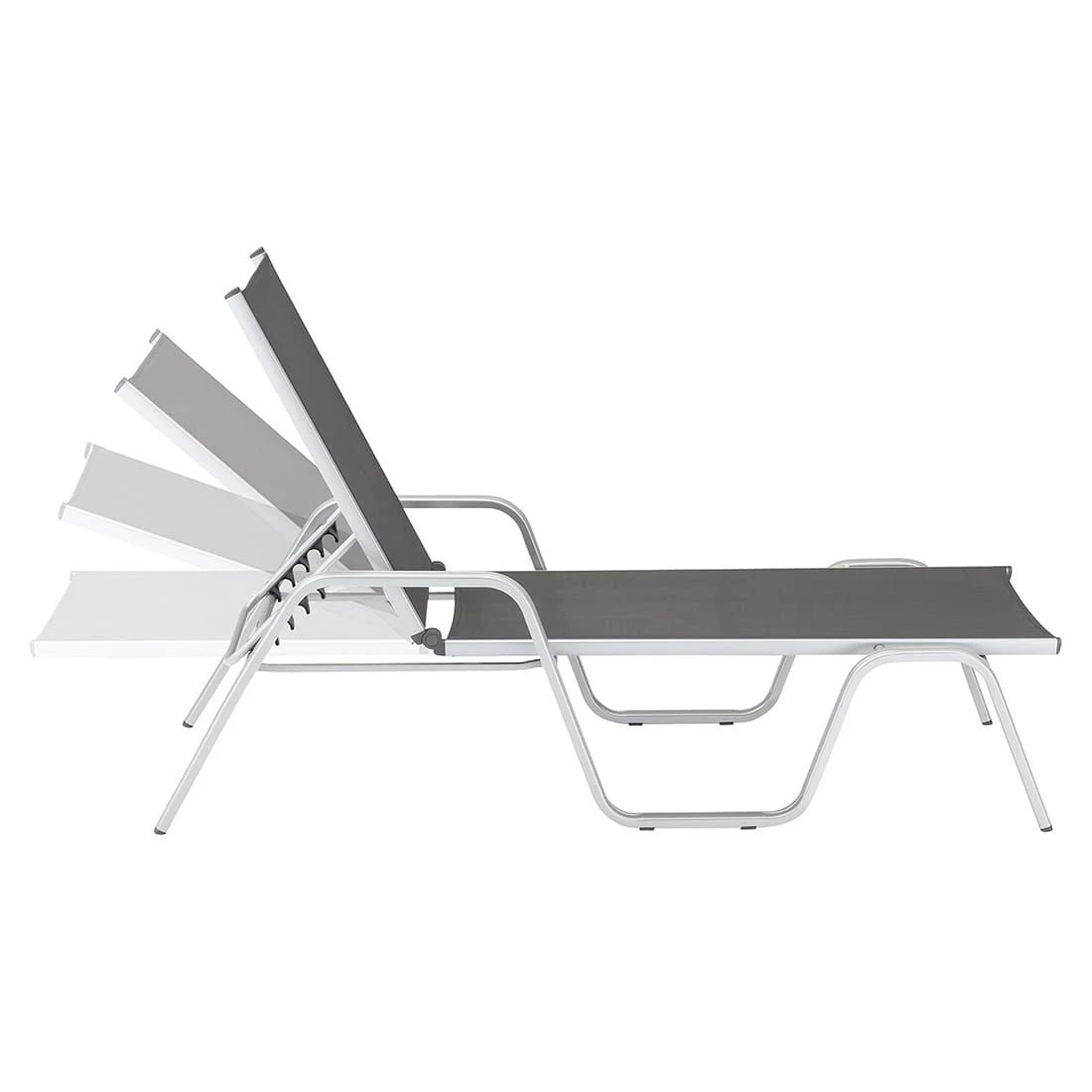 Kettler Basic Plus Gartenliege Aluminium/Textilene Silber/Anthrazit 7 Kettler Basic Plus Gartenliege Aluminium/Textilene Silber/Anthrazit – Bild 5