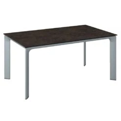 Kettler Diamond Gartentisch 180x95cm Alu/Keramik-Glas Silber/Anthrazit